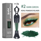 Retro Black Dark Green Kohl Powder Eyeliner