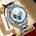 POEDAGAR Fashion Brand Men Watch Waterproof Stainless Steel